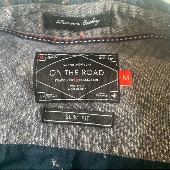 Cactus New York fox patterned button up dress shirt slim  fit MED - Picture 8 of 10